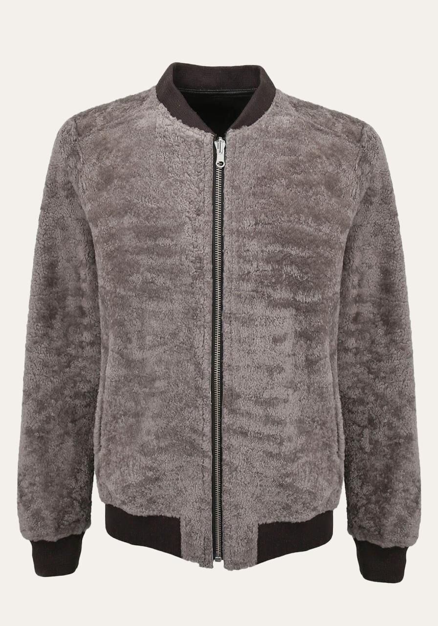 Wendbare leichte Shearling Felljacke Leif Camel Übergangs... - Größe: 3XL