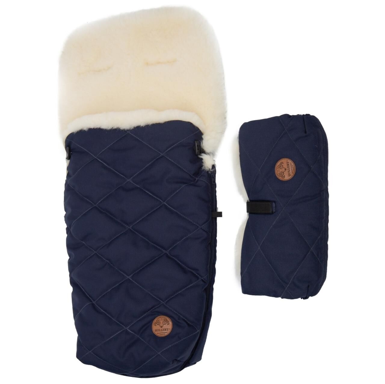 Kinderwagen Fußsack & Handwärmer Set aus Merino Lammfell ... -
