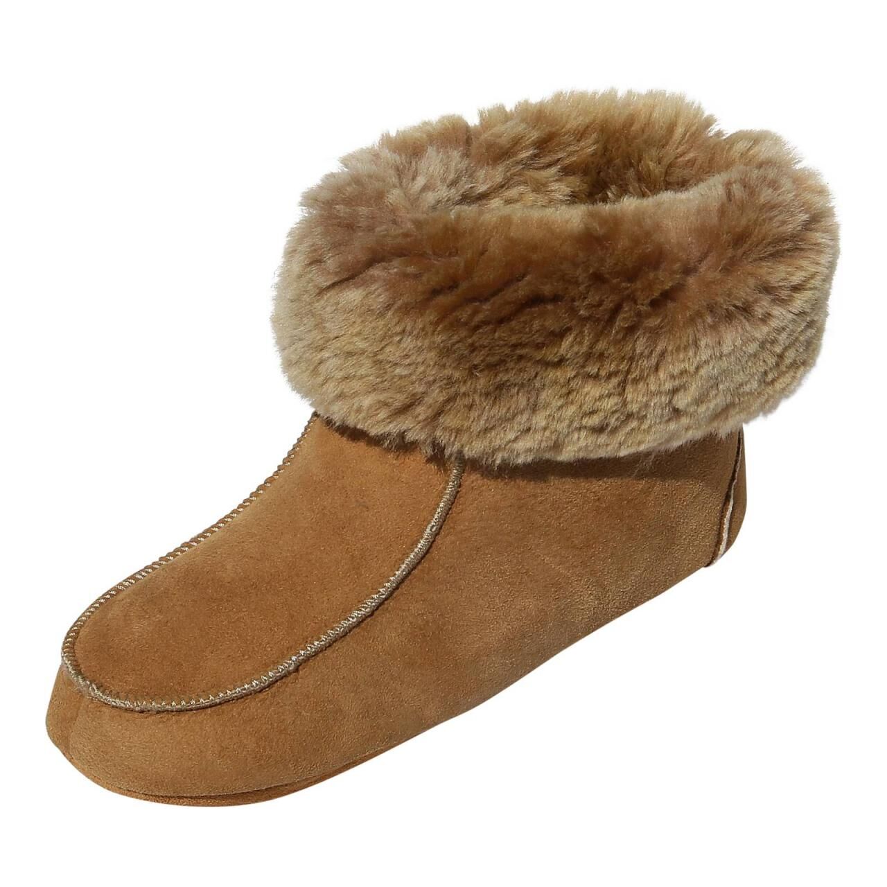 Lammfell Hausschuhe B-Ware Ibiza Cognac - Schuhgröße: EUR 46