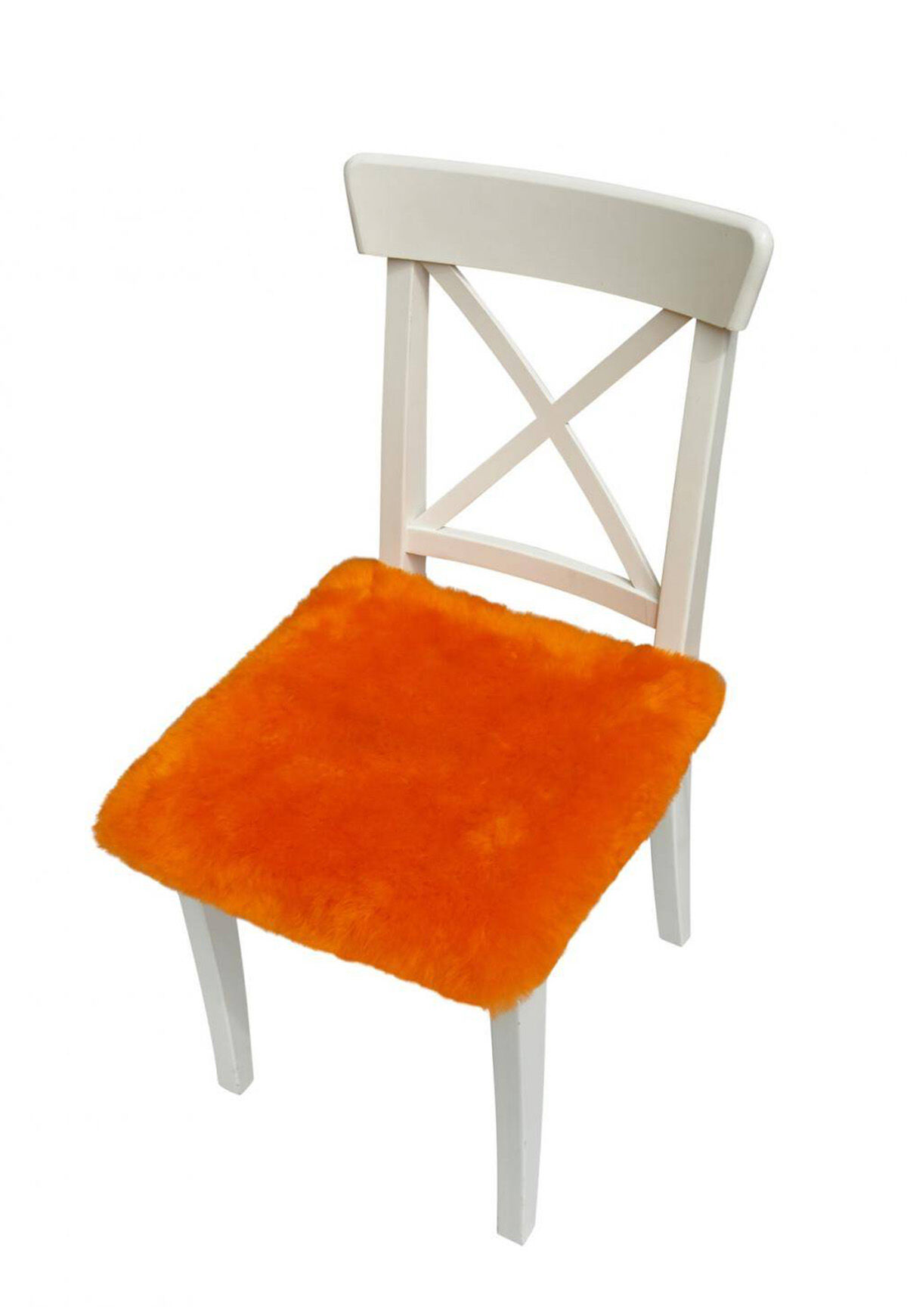 Quadratische Sitzauflage Sitzkissen australisches Lammfell HEITMANN FELLE  braun 45x45 cm