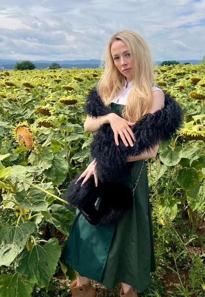 Tibet Lammfell Schal 160 cm Schwarz