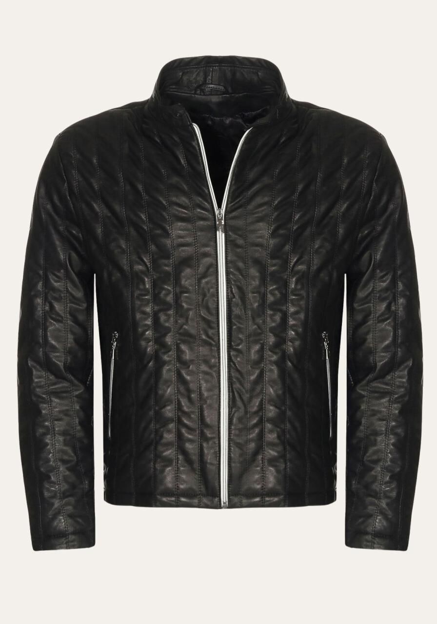 Lederjacke - ARMANO SCHWARZ/WEISS - Größe: XXL