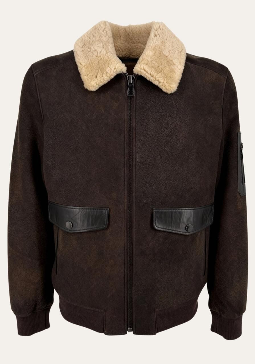 Jacke Hudson – Shearling-Lammfell, klare Form, zeiltose S... - Größe: M