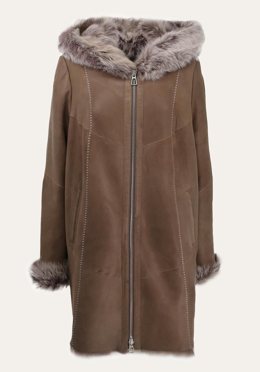 Toscana Lammfelljacke Leona Braun - Größe: M