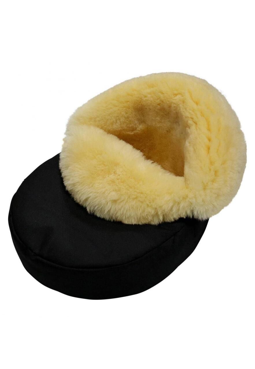 Lammfell Fußwärmer - Farbe: Schwarz/Gelb