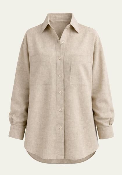 Damenhemd in Beige - Locker geschnitten