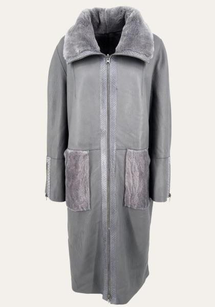 Wendemantel Helena – edles Lammfell, feines Nappaleder, zeitlose Eleganz