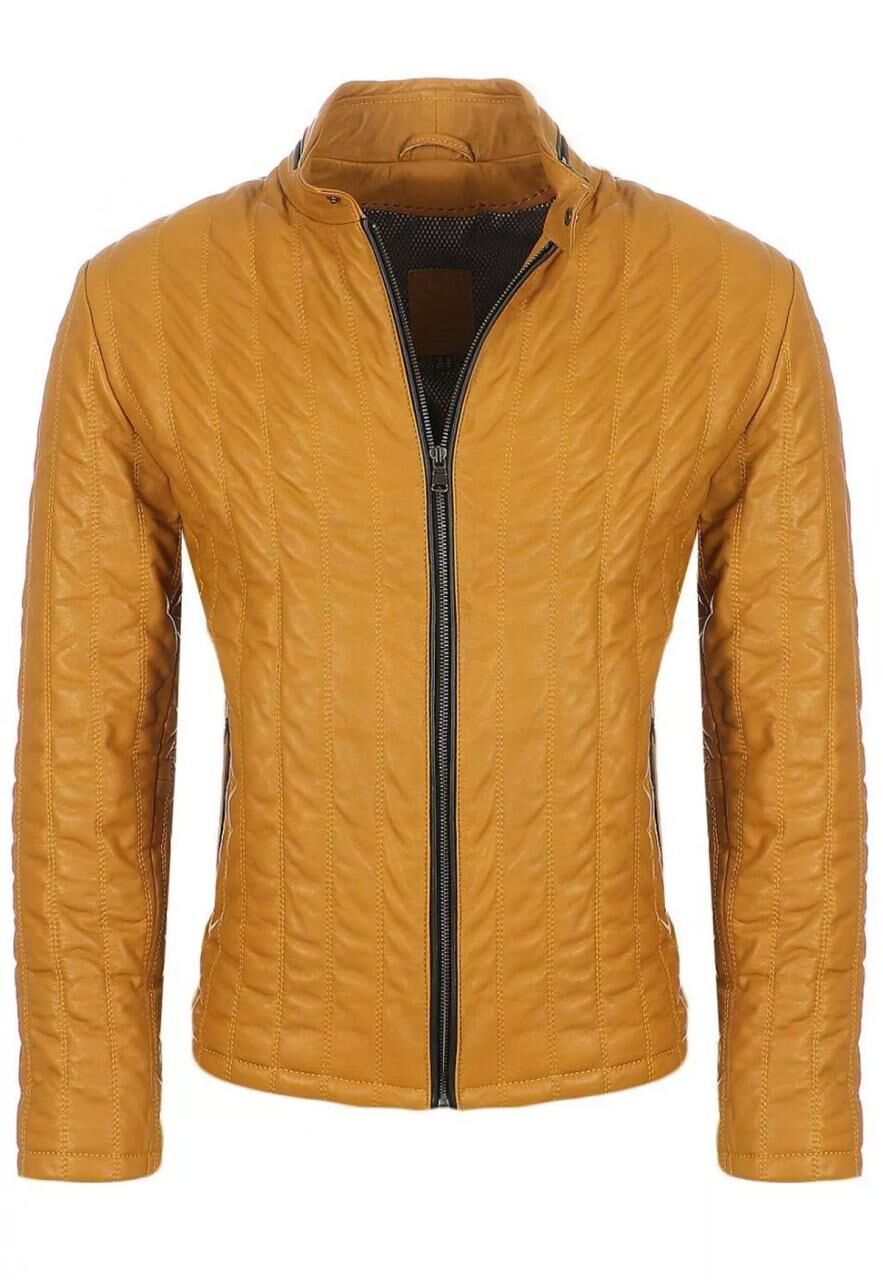 Lederjacke - ARMANO - Größe: XXL | Farbe: Safrangelb