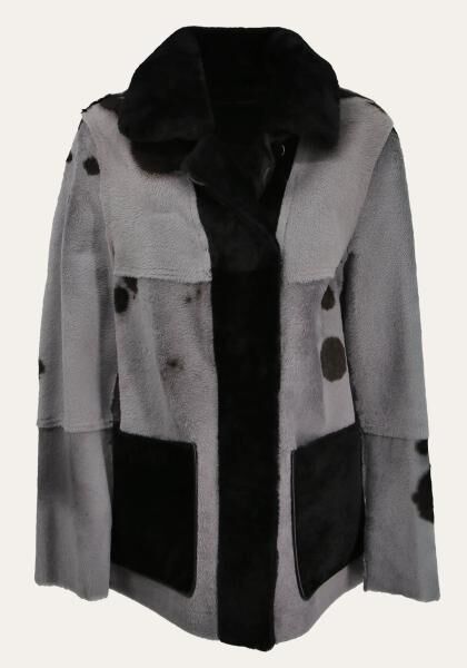 Lammfelljacke zum Wenden Runa Grau