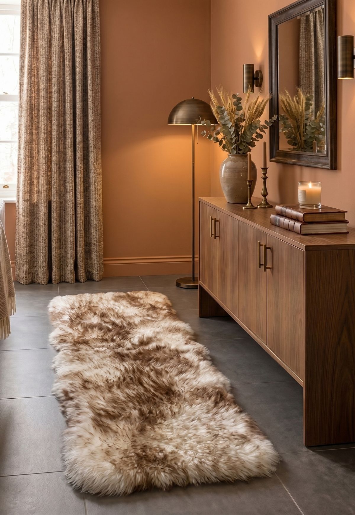 Lambskin Armchair Cover Stracciatella 160 x 50 cm 