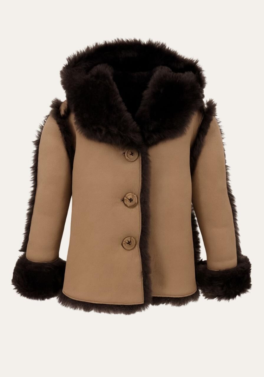 Lammfelljacke Schneeflöckchen - natürliche Wärme - Größe: 110