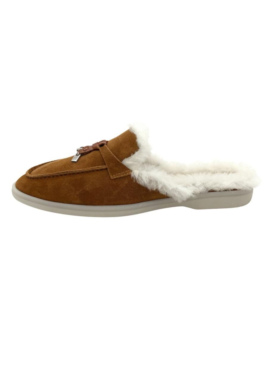 Fiorana Damen Lammfell-Mules Braun – Handgefertigter Komf... - Schuhgröße: EUR 36
