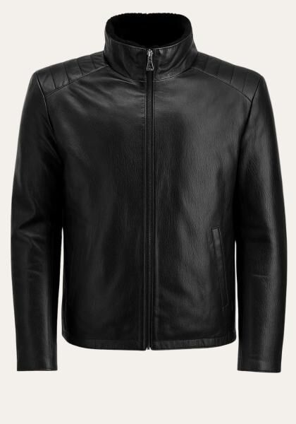 Jacke Victor – Edles Glattleder & Shearling Lammfell