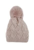 Wool Hat Fairy with Pelt Pompom Rosa