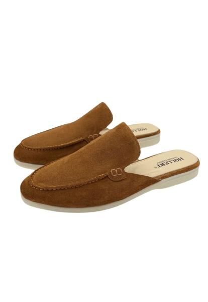 Herren Slipper aus Echtleder in Whisky - Komfort Mule HOL51