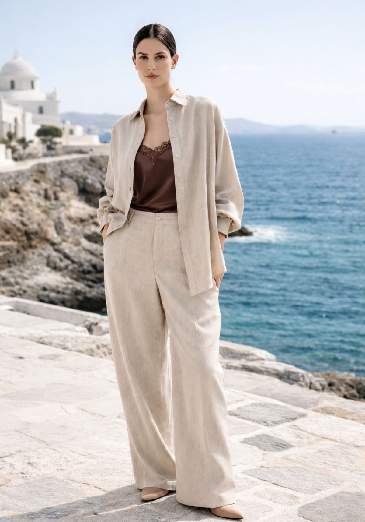 Damenhose in Beige - Locker geschnitten
