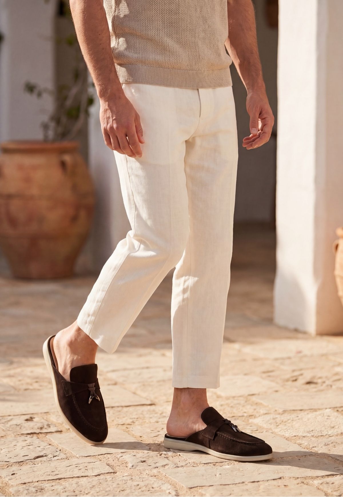 Herren Slipper Braun mit Tassel Detail - HOL70