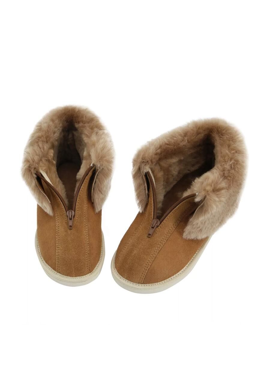 Lammfell Hausschuhe - ALASKA COGNAC - Schuhgröße: EUR 39