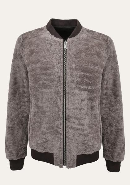 Wendbare leichte Shearling Felljacke Leif Camel Übergangsjacke