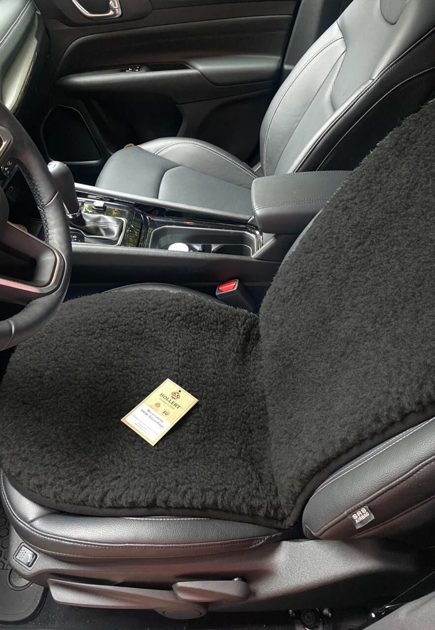 Autositzauflage aus Merinowolle Schwarz -