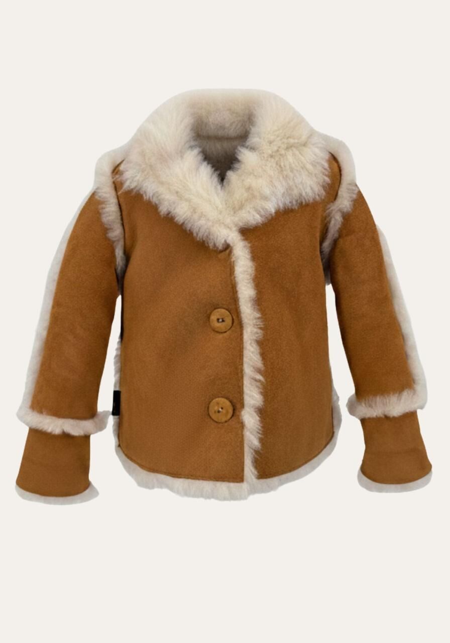 Zauberflausch Lammfelljacke – Handgefertigte Wärme mit Stil - Größe: 98/104