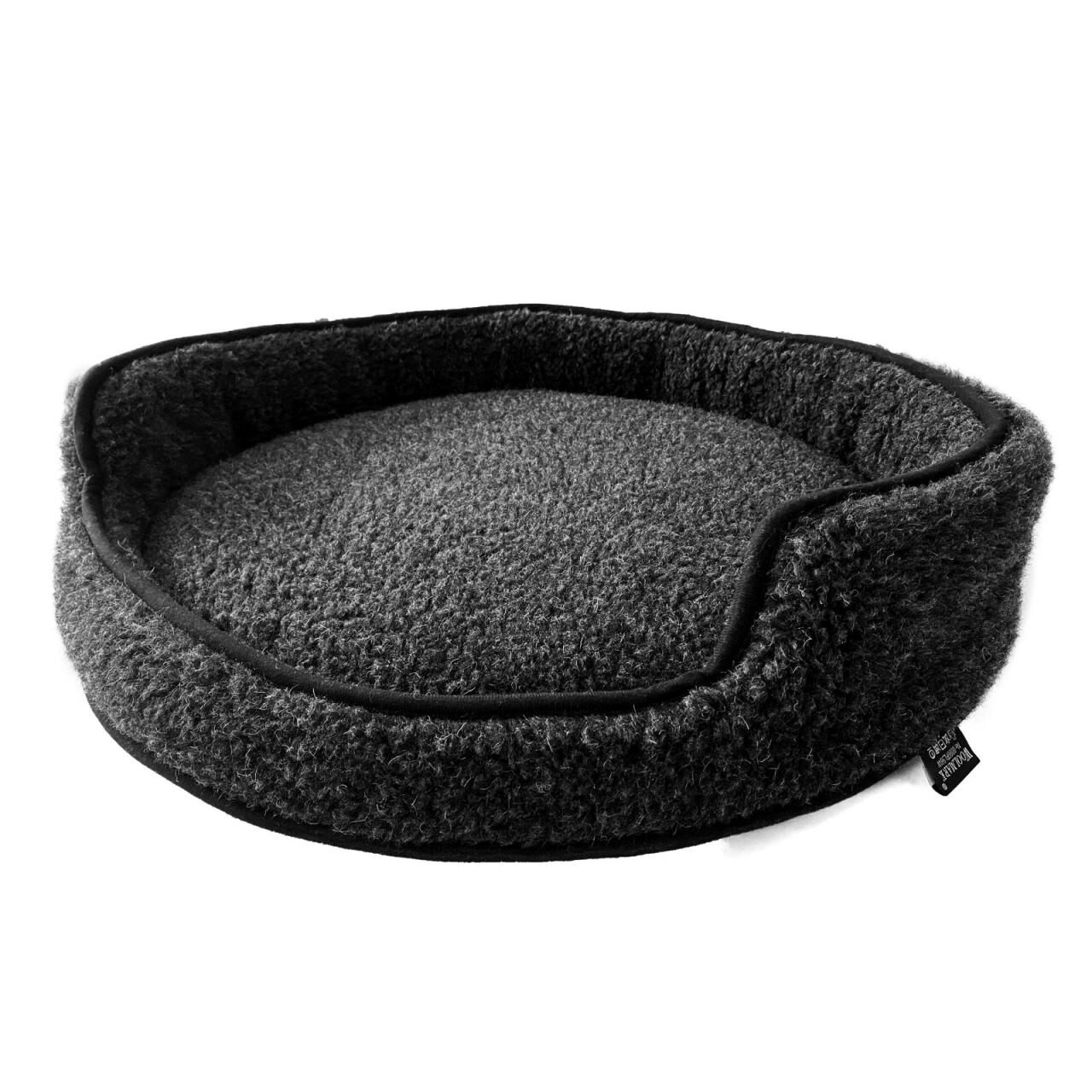 Hundebett Duo Merinowolle Ø 40 cm - Farbe: Schwarz