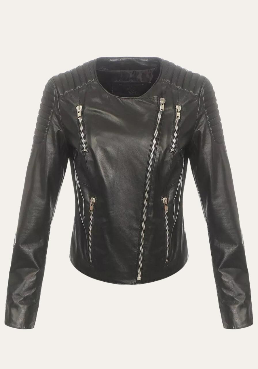 Lederjacke - PEGGY - Größe: XL | Farbe: Schwarz
