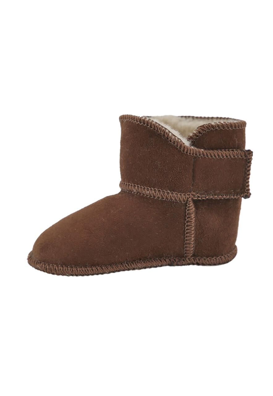 Baby Lammfellschuhe - MIT KLETTVERSCHLUSS - Schuhgröße: EUR 24-25 | Farbe: Braun