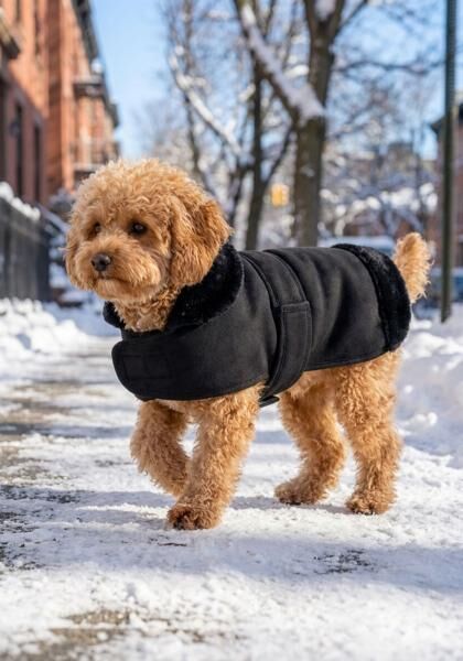 Lammfell Hundemantel mit Klettverschluss Modell 15
