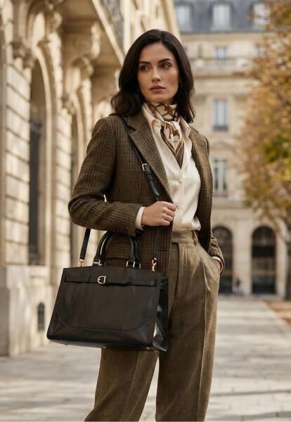 Premium Leder Hobo Tasche für Damen - Noravia Schwarz