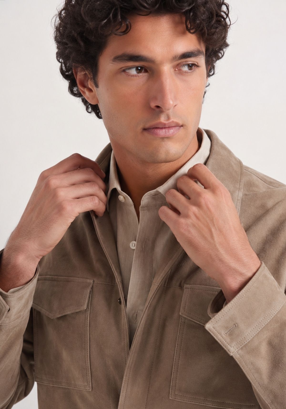 Lederjacke aus Veloursleder - Zeitlos in Beige