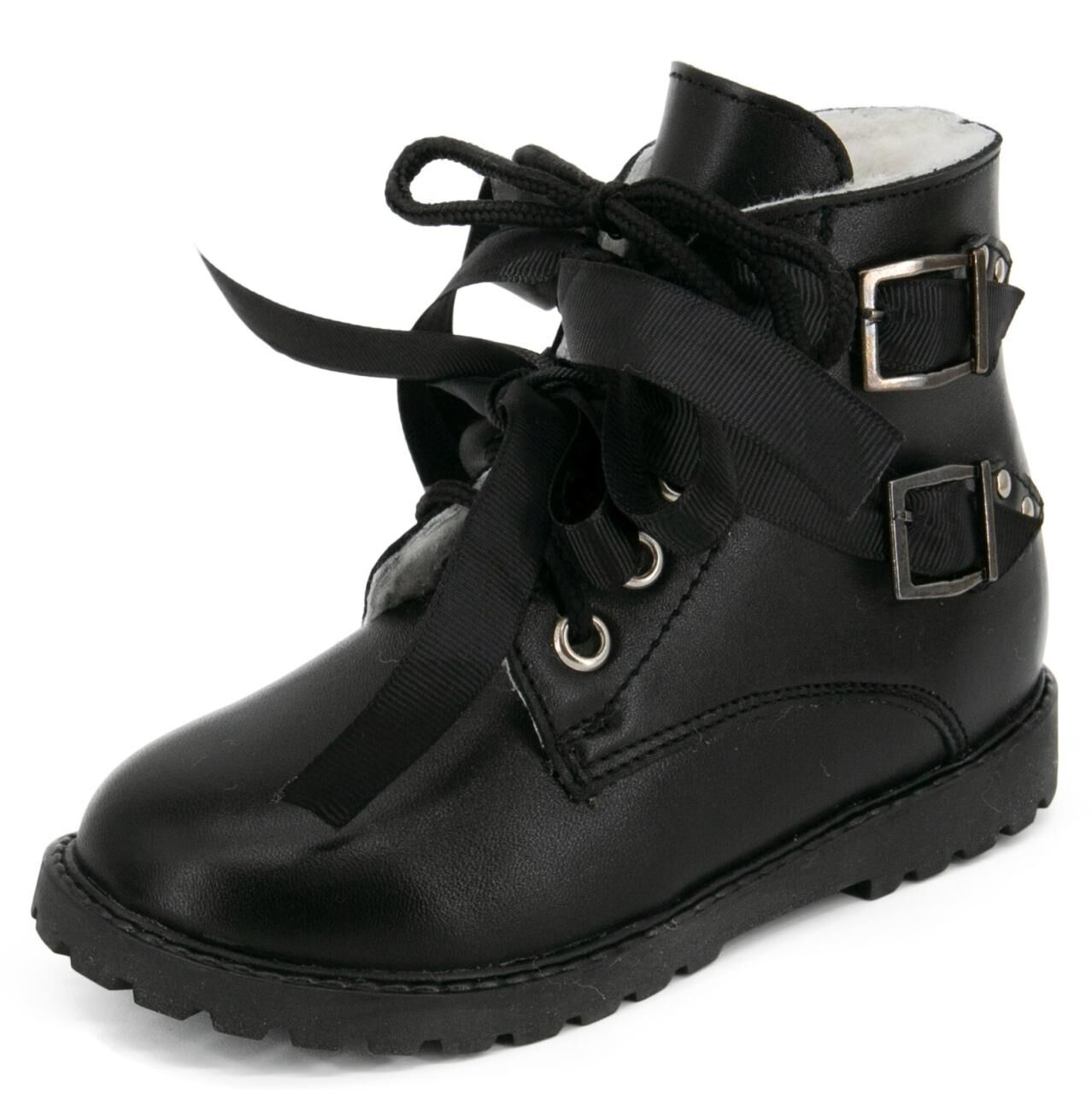 Lammfell Winterschuhe für Kinder Modell K-008 - Schuhgröße: EUR 29 | Farbe: Schwarz
