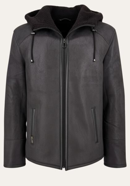 Jacke Levin Braun – Curly Lammfell im urban-lässigen Look