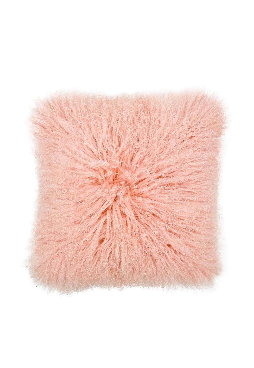 Lammfell Kissenhülle Tibet Rosa 2. Wahl -