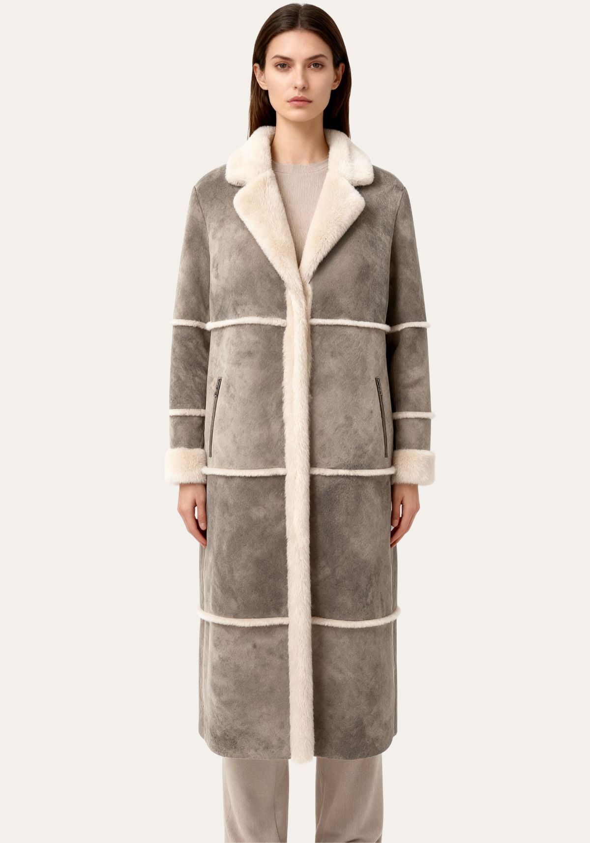 Mantel Alina – Sanfte Wärme aus Shearling in natürlicher Raffinesse