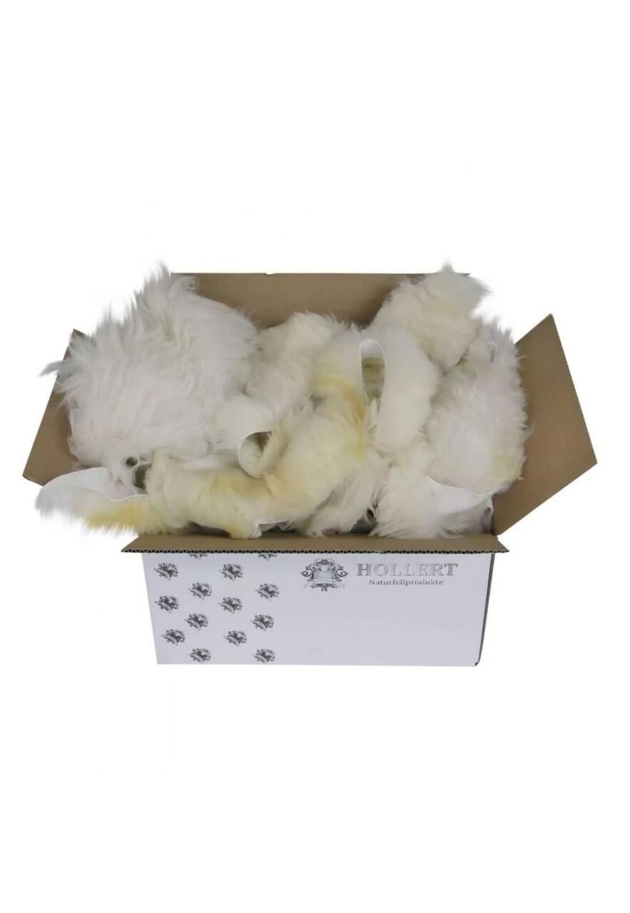 Lammfell Bastelfelle 1,5 kg Champagner/Weiß -