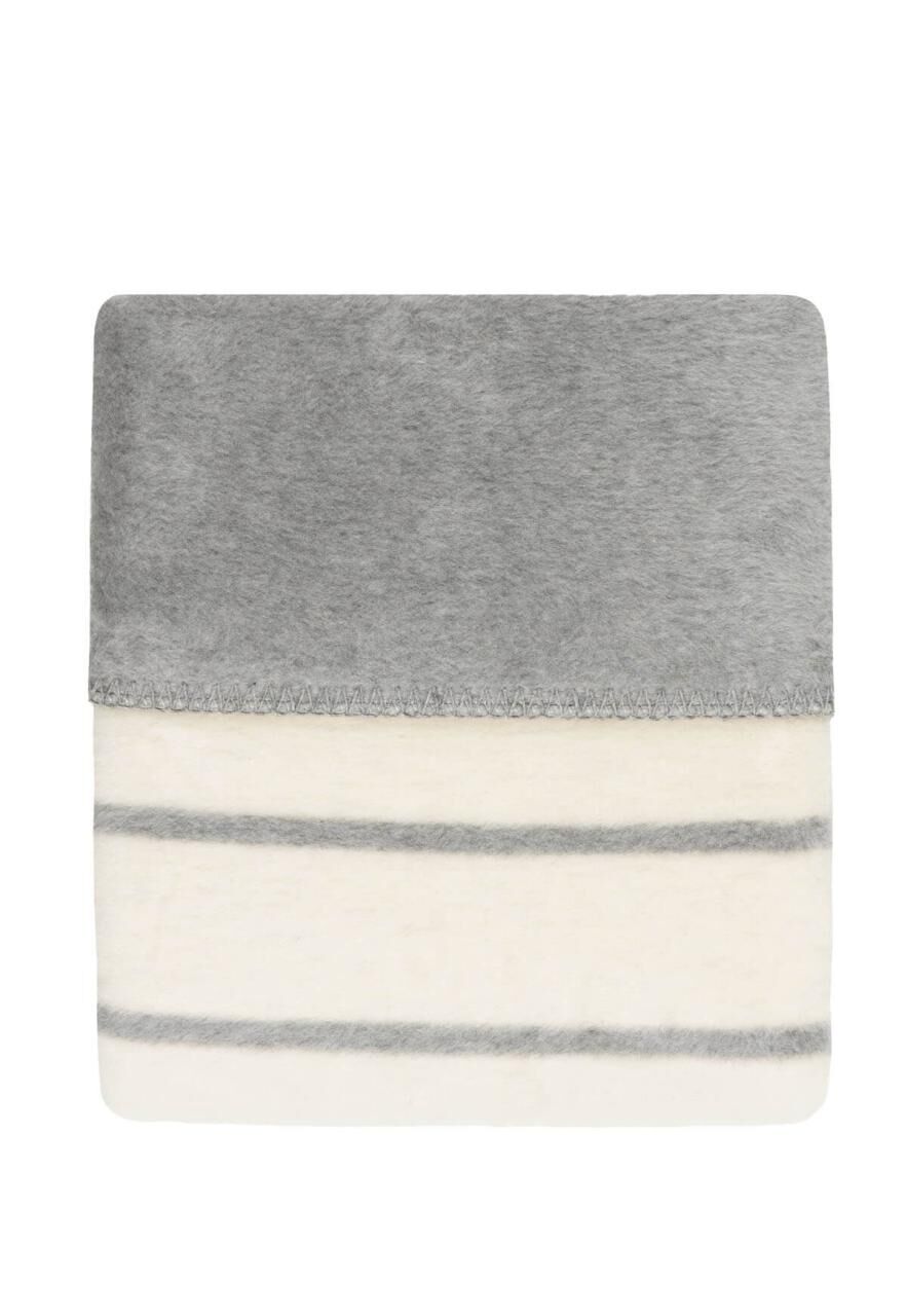 Babydecke aus 100% Baumwolle 75 x 100 mit Streifen - Farbe: Grau