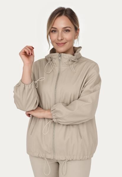 Lederjacke Odette Beige im Oversize-Look