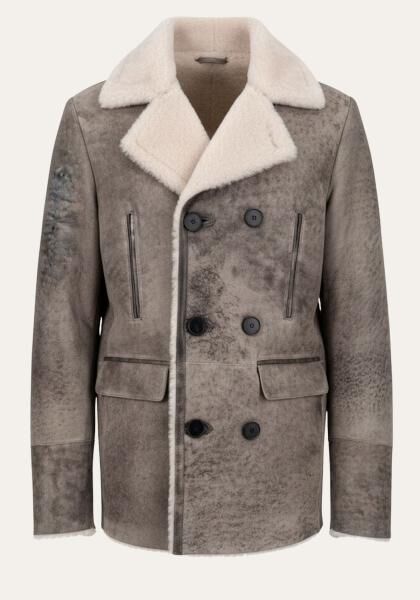 Lammfelljacke Matteo – Handgefertigter Shearling Peacoat