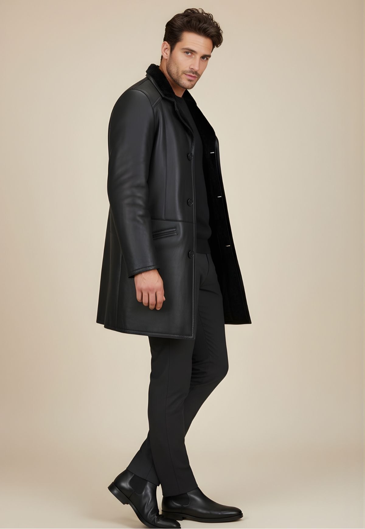 Lammfellmantel Antonio Schwarz