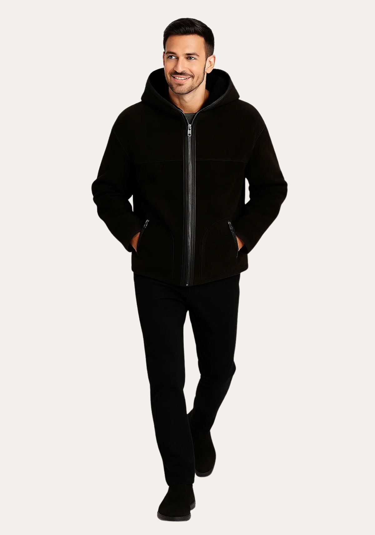 Jacke Torino - Edles Lammleder & Gelocktes Merino- Fell