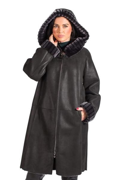Lambskin Coat - OLIVIA ANTHRAZITE
