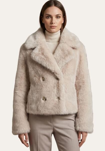 Toscana Lammfelljacke in Creme-Beige Modell 1039
