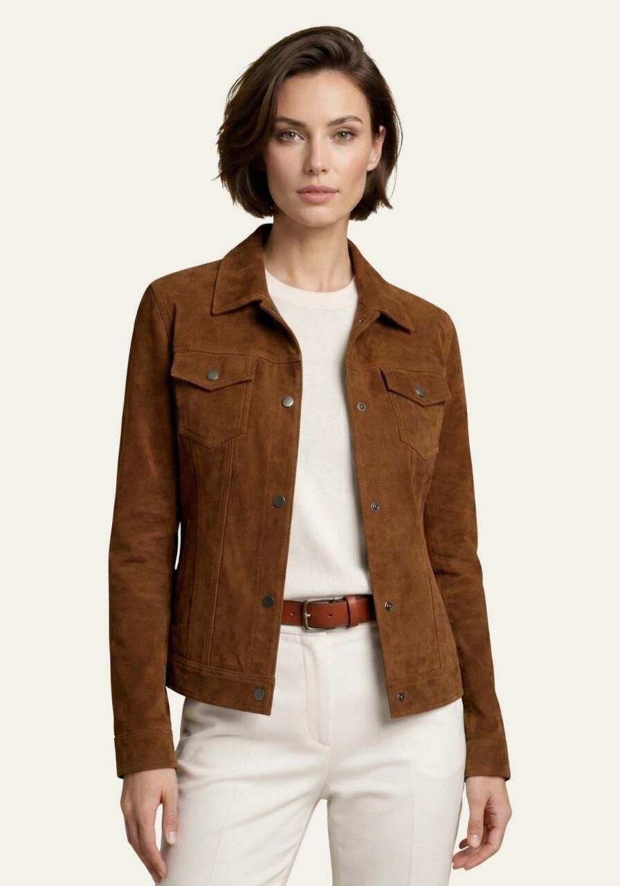 Lederjacke im Trucker Style - Größe: M