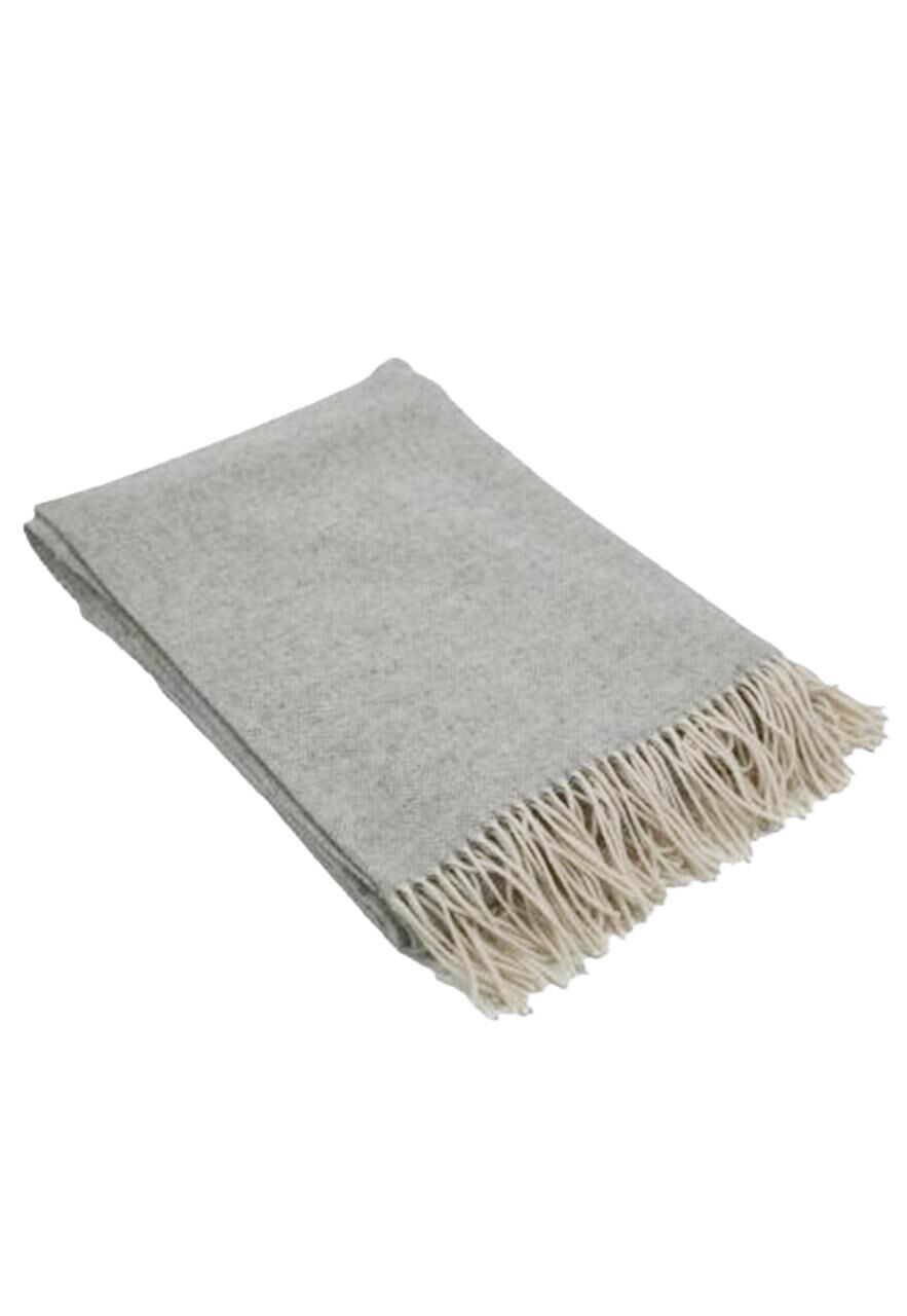 Wolldecke Marie aus feinster Merinowolle 140x200 - Farbe: Hellgrau