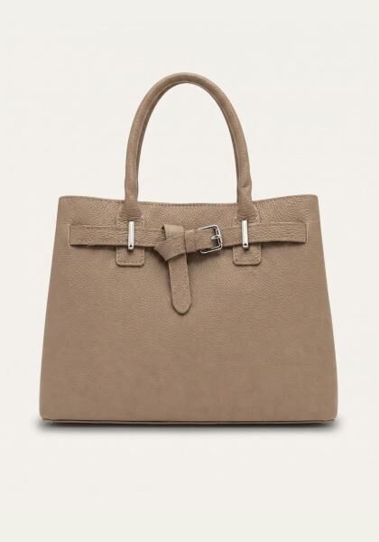 Elegante Echtleder-Handtasche in Taupe – Stilvoll, Geräumig & Vielseitig