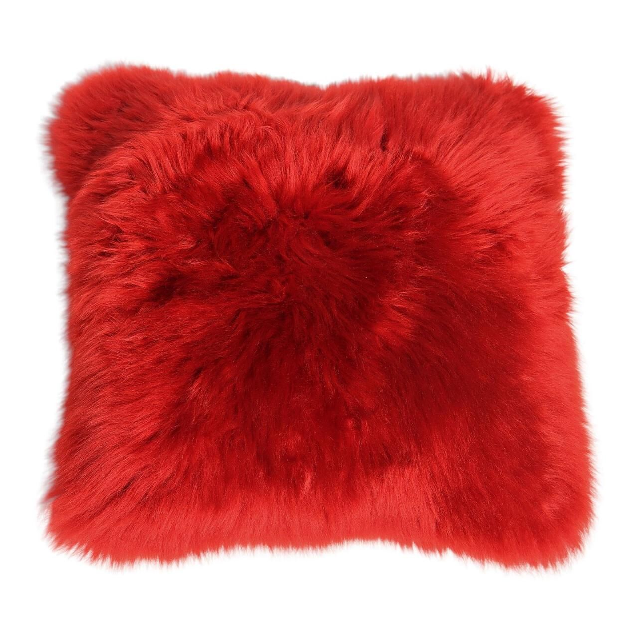 Lammfellkissen Merino Rot ohne Inlett -