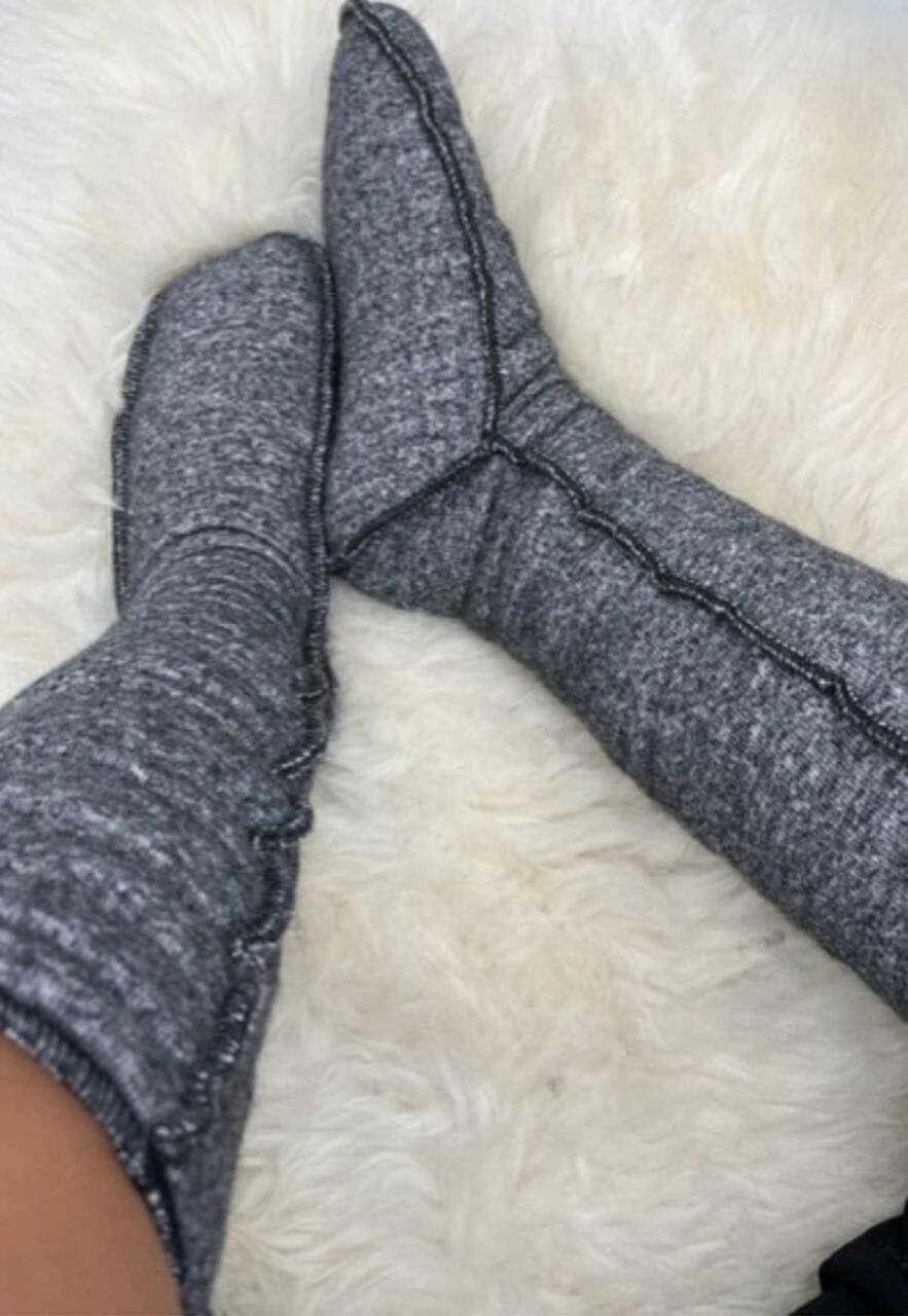 Kniestrümpfe aus Merinowolle elastisch - Farbe: Anthrazit | Größe: EUR 36-39
