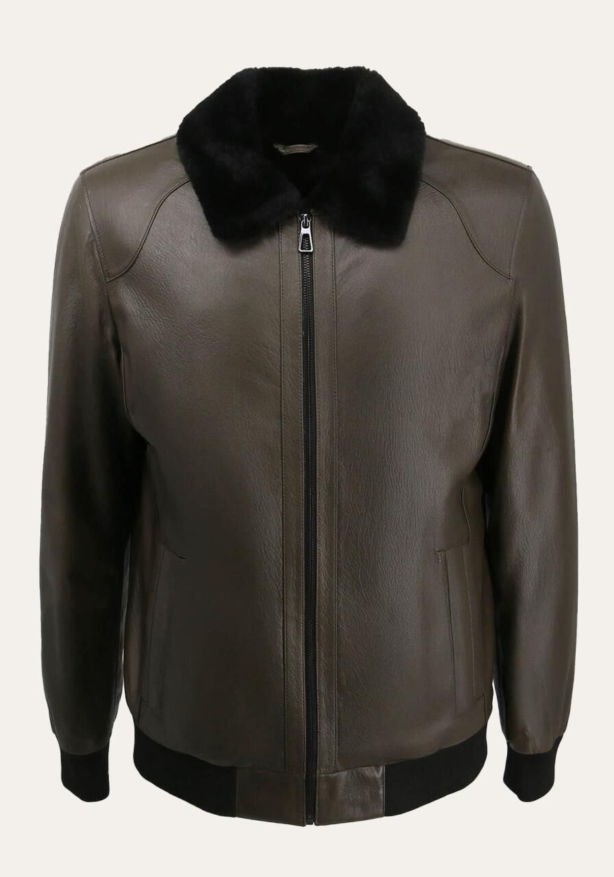 Lammfelljacke Hakon Khaki - Größe: 5XL