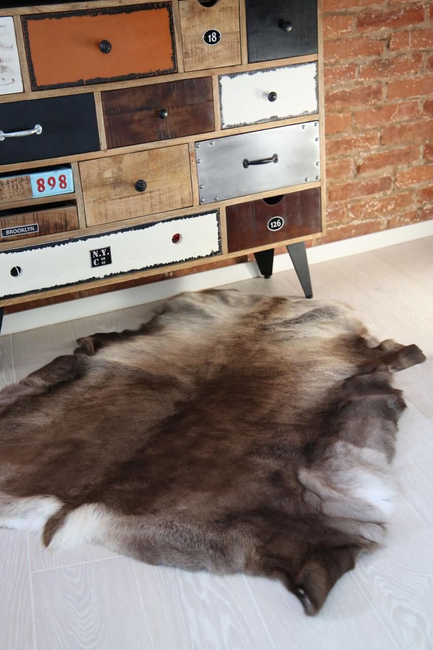 Rentierfell - BRAUN ECHTFELL AUS FINNLAND - Größe: 180-190